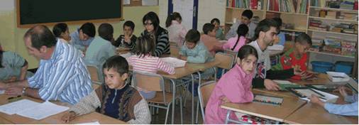 Distribución de un aula con varios grupos interactivos.  Fuente: http://www.utopiadream.info/