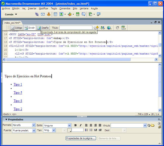 Editor de páginas web Dreamweaver Editor de páginas web Dreamweaver