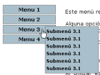 Menú vertical con submenús flotantes