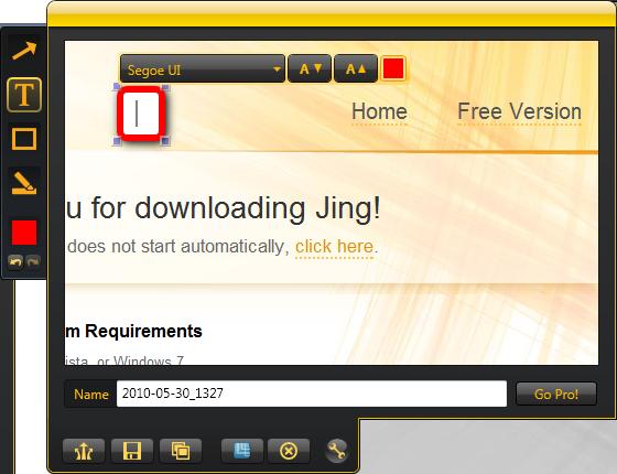 Captura de pantalla JING flechas 
