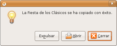 Copia con éxito