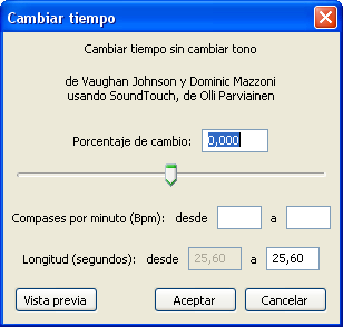 Cambiar tiempo