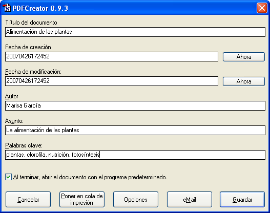 Metadatos del PDF