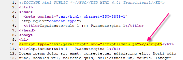 Código javascript