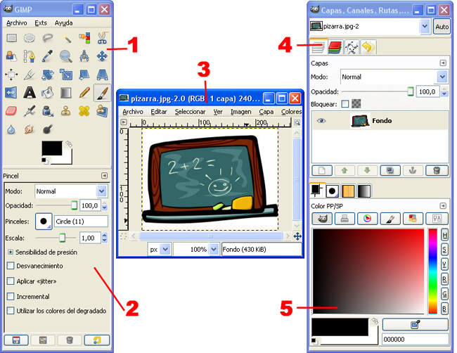 Entorno de GIMP