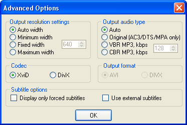 Advanced Options