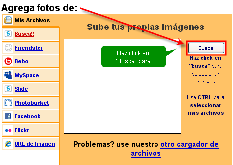 Agrega fotos